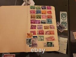 Old Stamp Collection with 3 stamp albums and many loose stamps US and worldwide