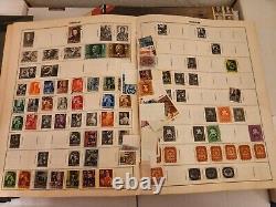 Old Stamp Collection with 3 stamp albums and many loose stamps US and worldwide