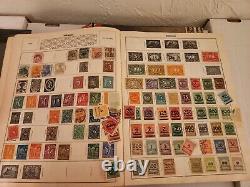 Old Stamp Collection with 3 stamp albums and many loose stamps US and worldwide