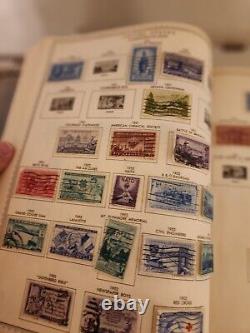 Old Stamp Collection with 3 stamp albums and many loose stamps US and worldwide