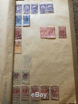 Old stamp collection album, stamps