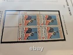 Over 400 Stamps United States Liberty Plate Block Stamp Album Collection 4E46