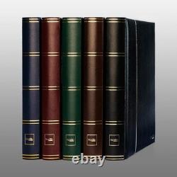 Padded Stamp Album with 60 White Sides and Decorative Blue Faux Leather Cover