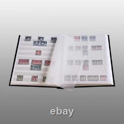 Padded Stamp Album with 60 White Sides and Decorative Blue Faux Leather Cover