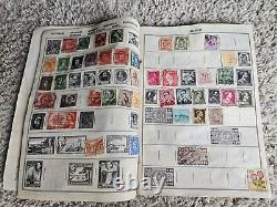 Partially Filled Stamps Album Around World Vintage 1950s Collection