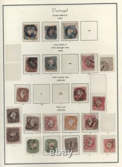 Portugal 1853-1864 First Issues Collection Of 21 Used On Album Page Sc. #2 / #16