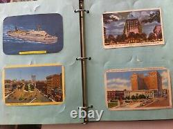 Post Card Album With 141 Postcards Most Filled Out With Stamps