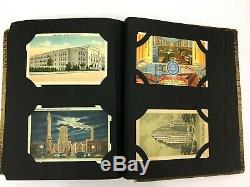 Post Card Collection Album Vintage 190 Cards Places ephemera lot postcard stamps