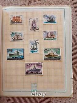 Postage Stamps from the USSR 1970s 1980s, Collection of 100 Stamps in Album