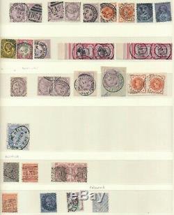 Queen victoria to george V collection of unusual cancels on 7 album pages over