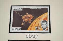 Ras Al Khaimah & St. Vincent Jfk Collection Of 110+ Stamps & 70+ Sheets In Album