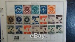 Romania stamp collection in Scott album on Minkus pages with 2K or so stamps'91