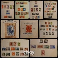 Romanian Stamp Album 1862-1957, MH Stamps, Valuable Collection
