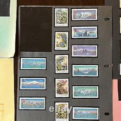 Russia Mint Stamps On Album Pages Lot Mountains & Floral Sets, Trains, Olympics