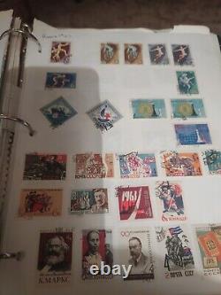 Russia stamp collection huge numbers of stamps and pages. View small sampling