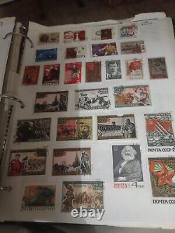 Russia stamp collection huge numbers of stamps and pages. View small sampling