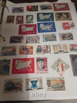 Russia stamp collection huge numbers of stamps and pages. View small sampling