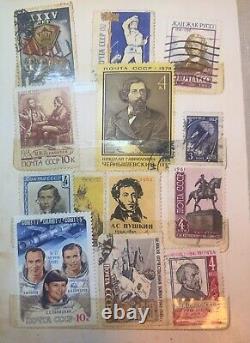 Russian Soviet Stamp Album Collection 1951-1980's 194 pcs