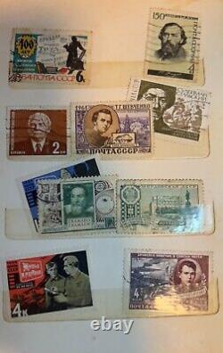 Russian Soviet Stamp Album Collection 1951-1980's 194 pcs