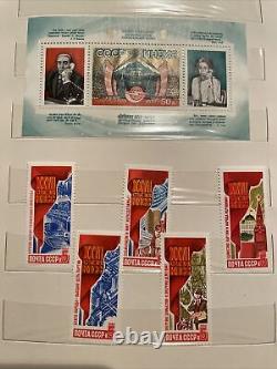Russian Soviet Stamp Album Collection 1980's CCCP Space Cosmonauts Lenin Unused