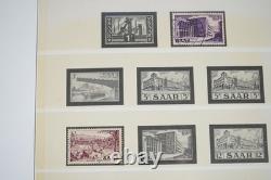SAAR 1920s-1950s COLLECTION OF 125+ STAMPS MINT & USED IN LINDNER ALBUM