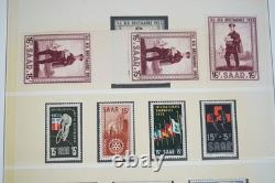 SAAR 1920s-1950s COLLECTION OF 125+ STAMPS MINT & USED IN LINDNER ALBUM