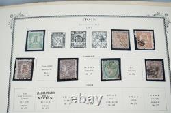 SPAIN 1850s-1970s COLLECTION OF 1,800+ STAMPS MINT & USED STORED IN SCOTT ALBUM