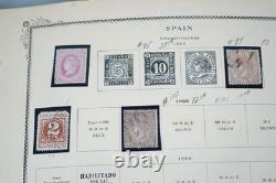 SPAIN 1850s-1970s COLLECTION OF 1,800+ STAMPS MINT & USED STORED IN SCOTT ALBUM
