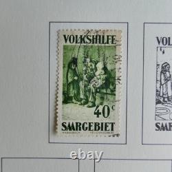 Saar Stamp Collection 1920-1959 on Album Sheets