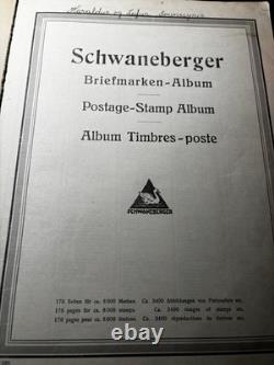 Schwanenberger Stamp Album Used Worldwide Stamps 208 stamps 1872-1937 MH