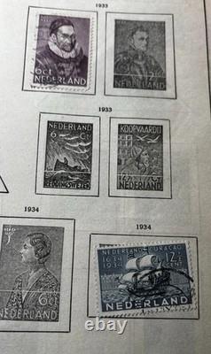 Schwanenberger Stamp Album Used Worldwide Stamps 208 stamps 1872-1937 MH