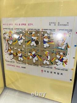 South Korean Stamp Collection Book 1982 1991, plus Seoul olympics stamps 1988