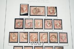 Spain 1855-1905 Stamp Collection Of 1300 + Postmarks On Album Pages