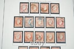 Spain 1855-1905 Stamp Collection Of 1300 + Postmarks On Album Pages
