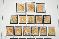 Spain 1855-1905 Stamp Collection Of 1300 + Postmarks On Album Pages