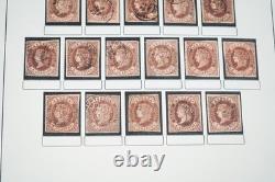 Spain 1855-1905 Stamp Collection Of 1300 + Postmarks On Album Pages