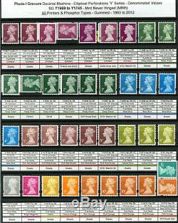 Specialised Machin Collection ALL Issues 1971 to 2019 970+ MNH stamps 2 Albums