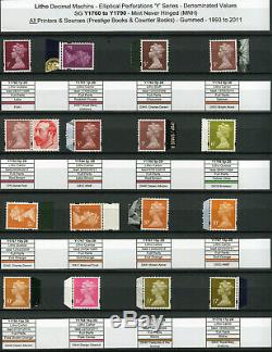 Specialised Machin Collection ALL Issues 1971 to 2019 970+ MNH stamps 2 Albums