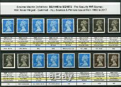 Specialised Machin Collection ALL Issues 1971 to 2019 970+ MNH stamps 2 Albums