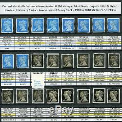 Specialised Machin Collection ALL Issues 1971 to 2019 970+ MNH stamps 2 Albums