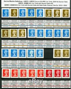 Specialised Machin Collection ALL Issues 1971 to 2019 970+ MNH stamps 2 Albums