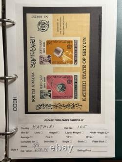 Specialized Aden States Stamp Collection Album 57 Pages, 84 Stamps & Blocks
