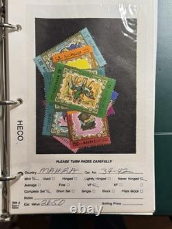 Specialized Aden States Stamp Collection Album 57 Pages, 84 Stamps & Blocks