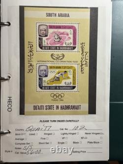 Specialized Aden States Stamp Collection Album 57 Pages, 84 Stamps & Blocks