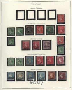 St. Vincent 1883-1897 Collection Of 36, Mostly Used, Some Mint On 2 Album Pages