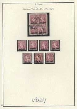 St. Vincent 1883-1897 Collection Of 36, Mostly Used, Some Mint On 2 Album Pages