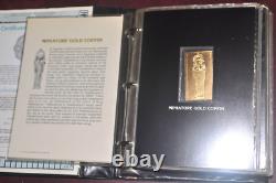 Staffa Tutankhamun 23K gold stamp collection of 38, King Tut's Treasures album