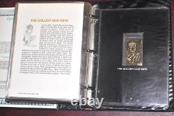 Staffa Tutankhamun 23K gold stamp collection of 38, King Tut's Treasures album