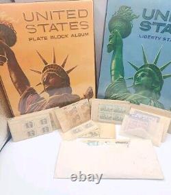 Stamp Collection Plate Block Album And Liberty Album And Block Plate Stamps