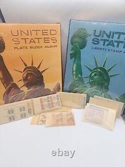 Stamp Collection Plate Block Album And Liberty Album And Block Plate Stamps